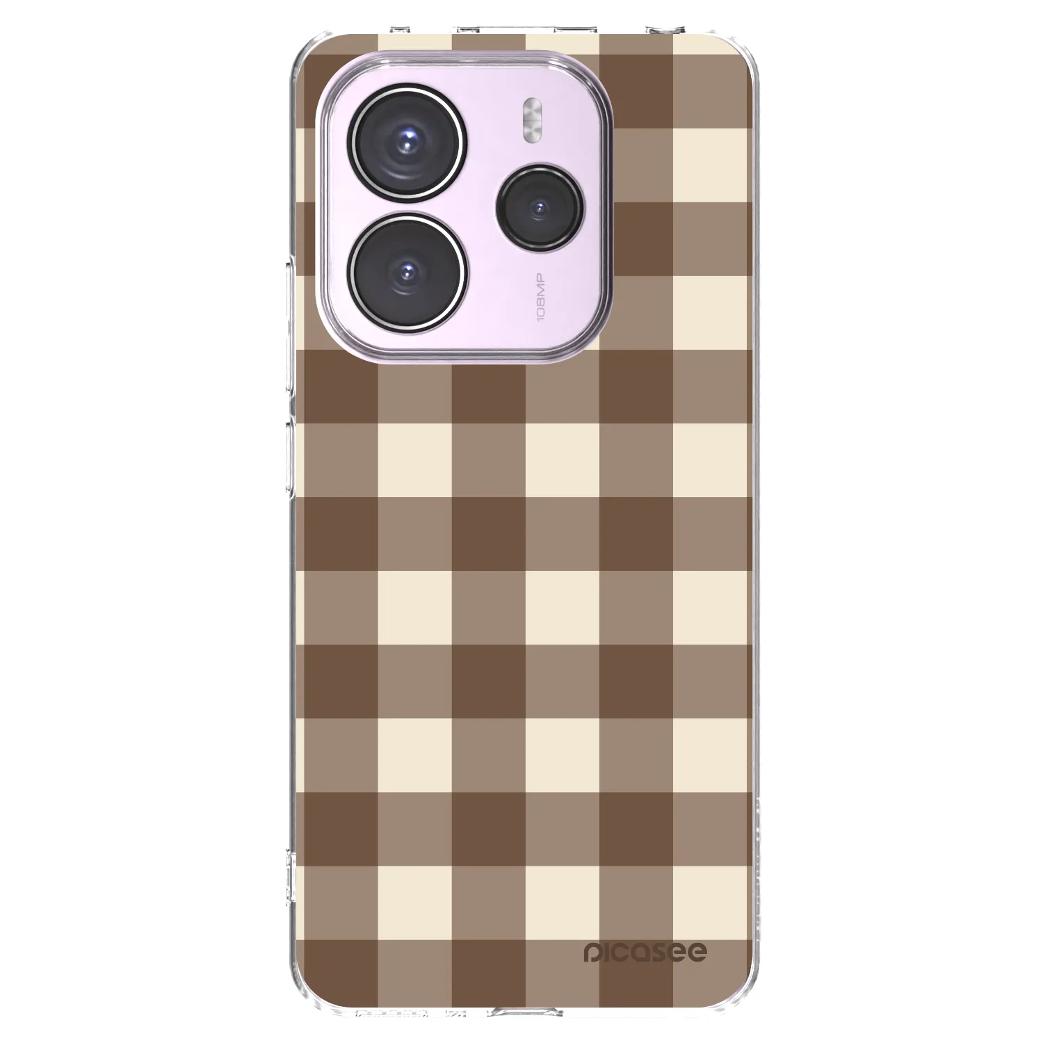 Picasee silikonska prozirna maskica za Xiaomi Redmi Note 14 5G - Brown grid