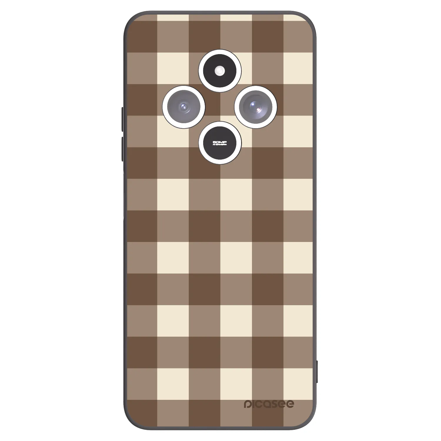 Picasee crna silikonska maskica za Xiaomi Redmi 14C - Brown grid