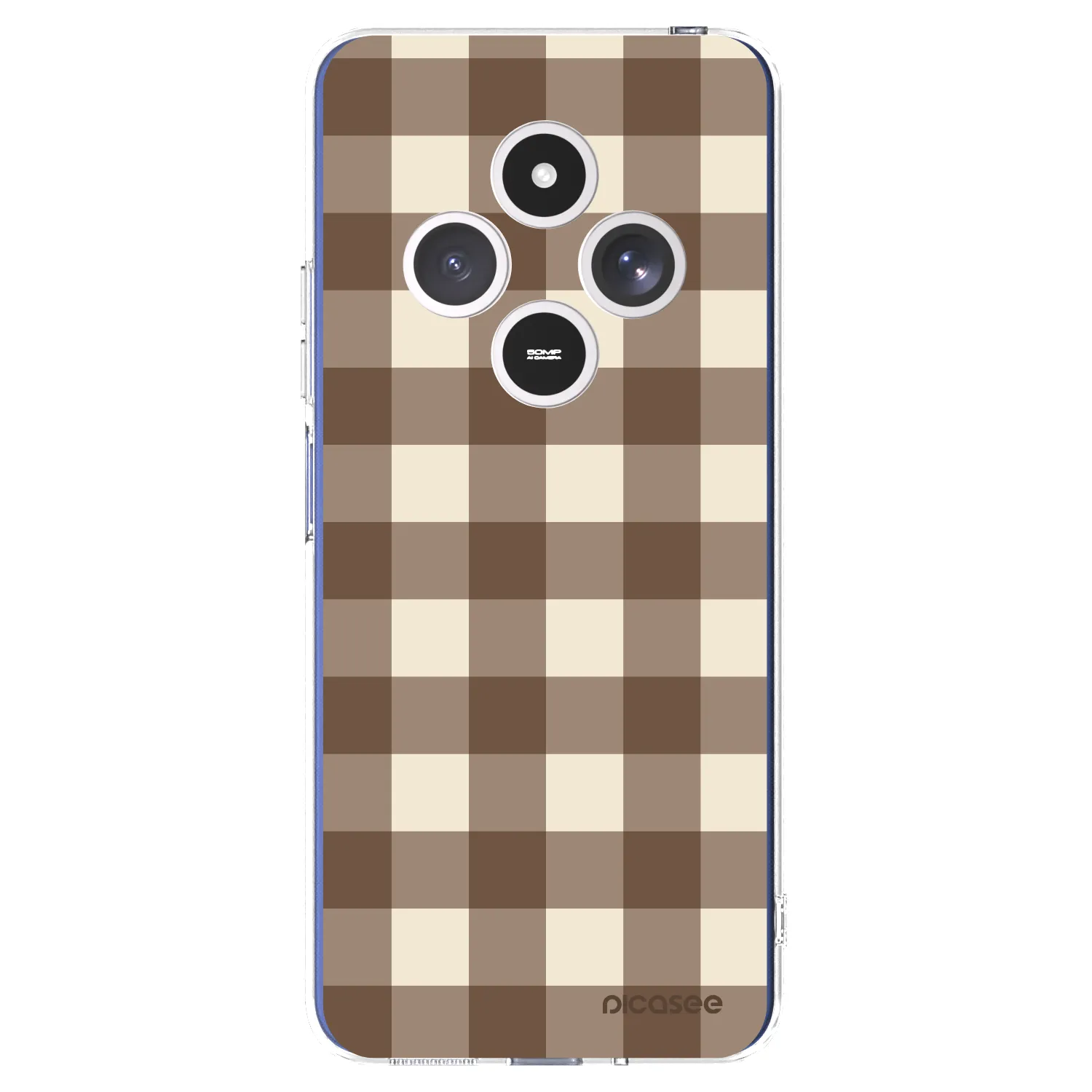 Picasee silikonska prozirna maskica za Xiaomi Redmi 14C - Brown grid