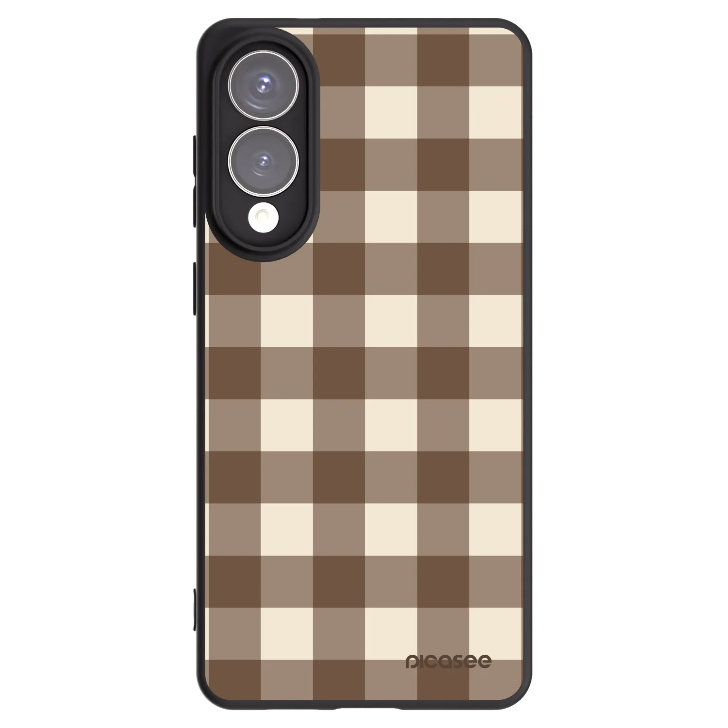 Picasee crna silikonska maskica za Samsung Galaxy S25 Edge 5G - Brown grid