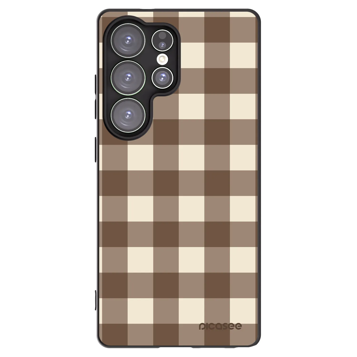 Picasee crna silikonska maskica za Samsung Galaxy S25 Ultra 5G - Brown grid