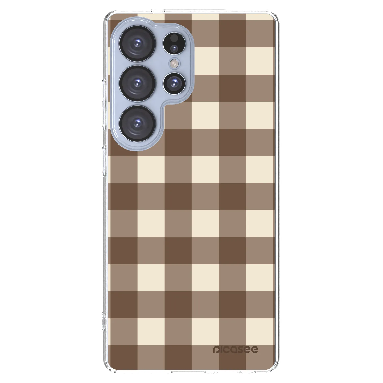 Picasee silikonska prozirna maskica za Samsung Galaxy S25 Ultra 5G - Brown grid