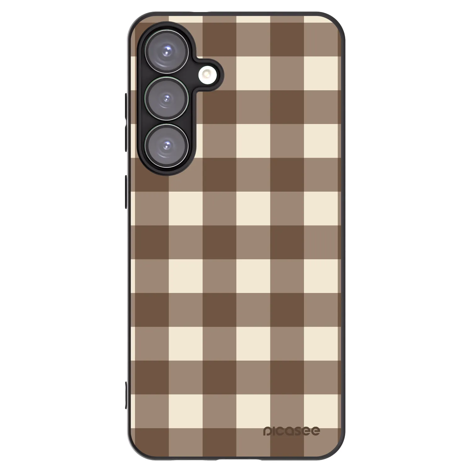Picasee crna silikonska maskica za Samsung Galaxy S25+ 5G - Brown grid