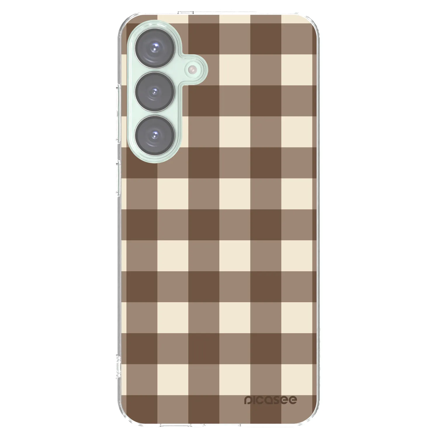 Picasee silikonska prozirna maskica za Samsung Galaxy S25+ 5G - Brown grid