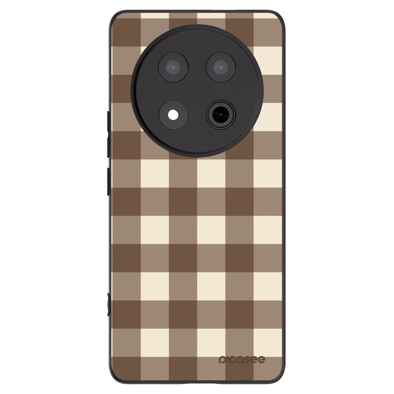 Picasee crna silikonska maskica za Honor Magic7 Lite 5G - Brown grid