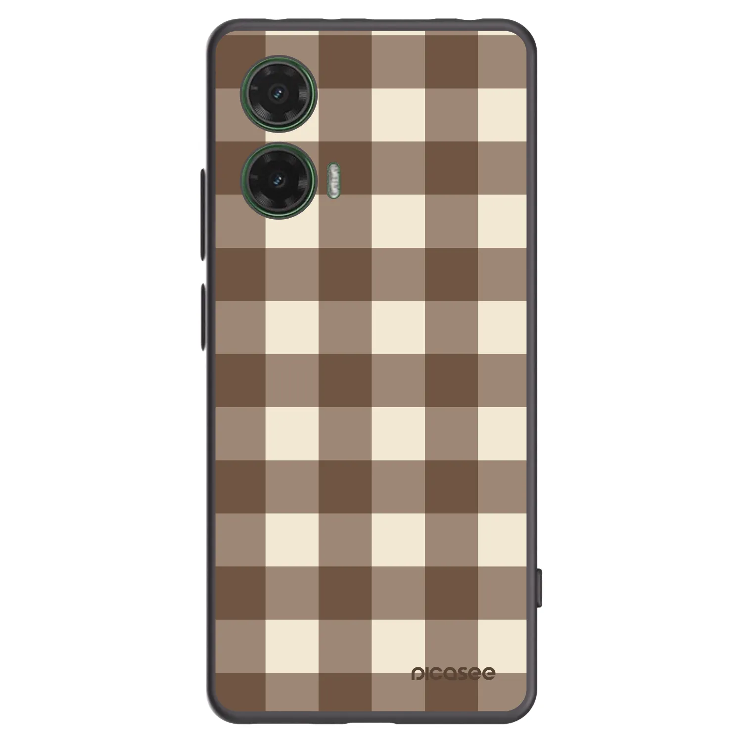 Picasee crna silikonska maskica za Motorola Moto G35 5G - Brown grid