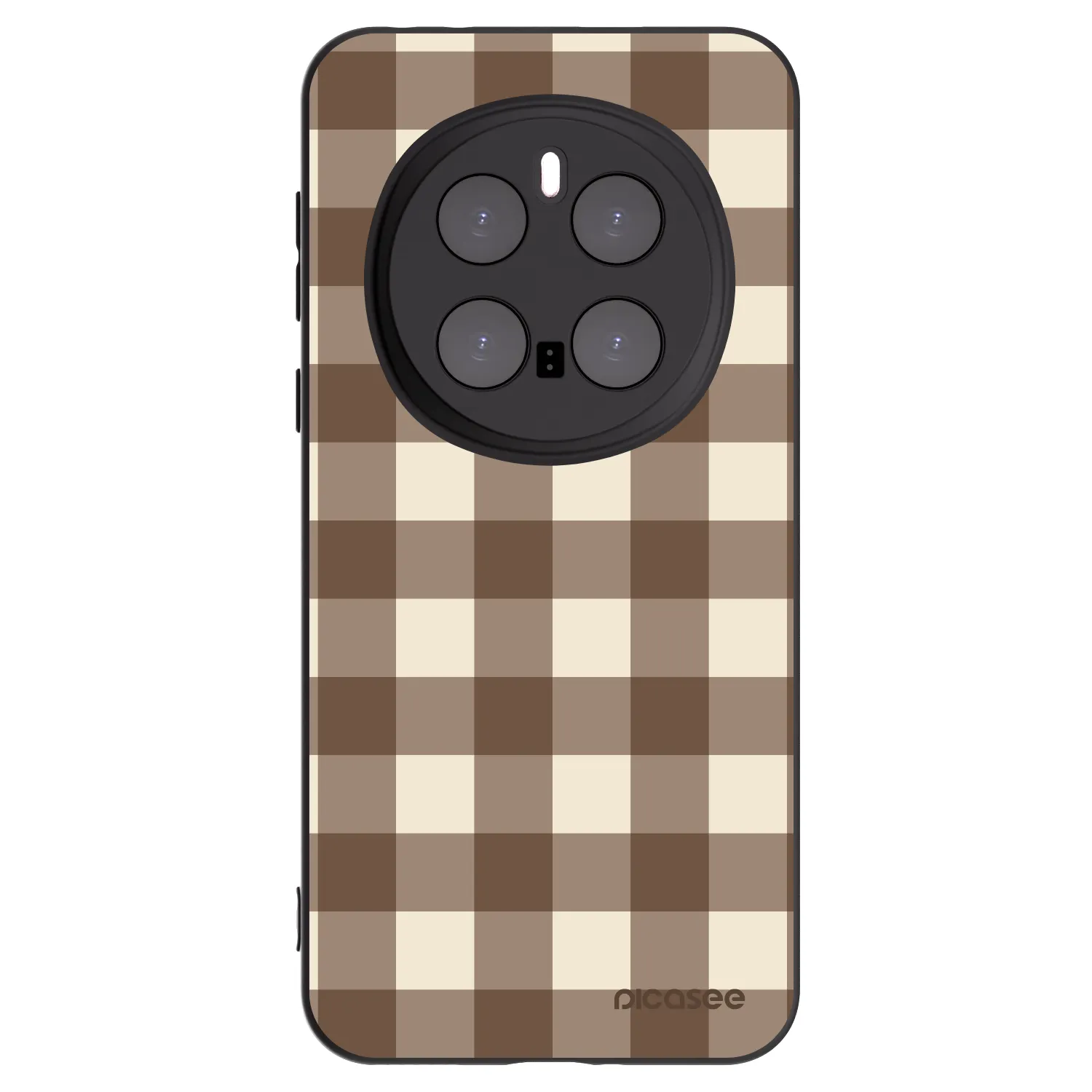 Picasee crna silikonska maskica za Honor Magic7 Pro 5G - Brown grid