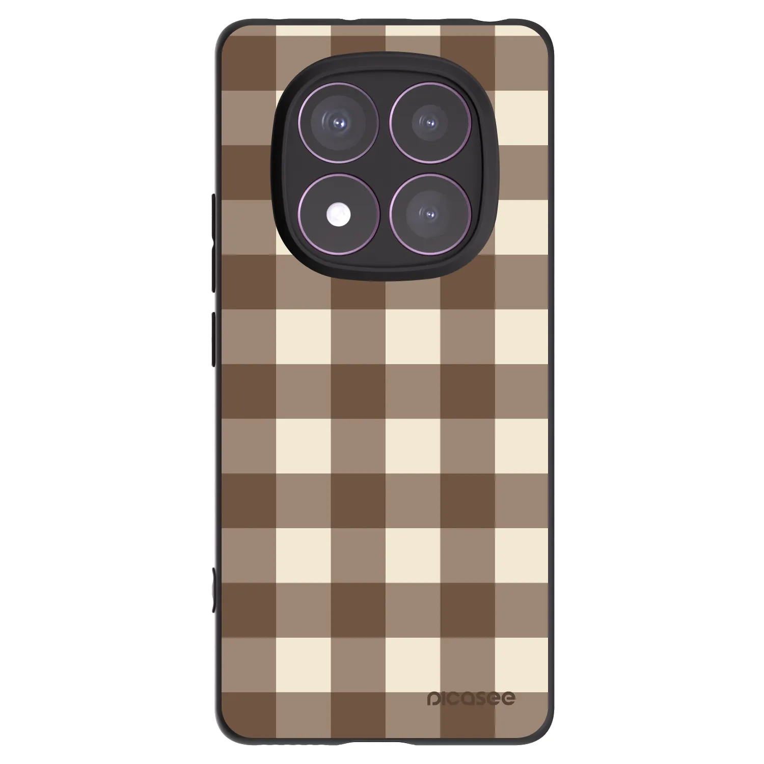 Picasee crna silikonska maskica za Xiaomi Redmi Note 14 Pro 4G - Brown grid