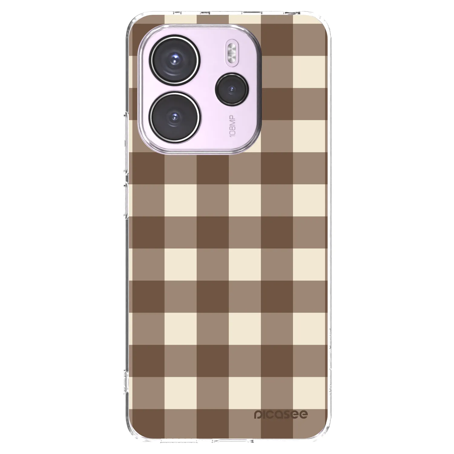 Picasee silikonska prozirna maskica za Xiaomi Redmi Note 14 4G - Brown grid