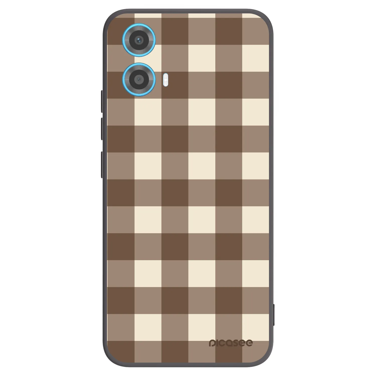 Picasee crna silikonska maskica za Motorola Moto G34 5G - Brown grid