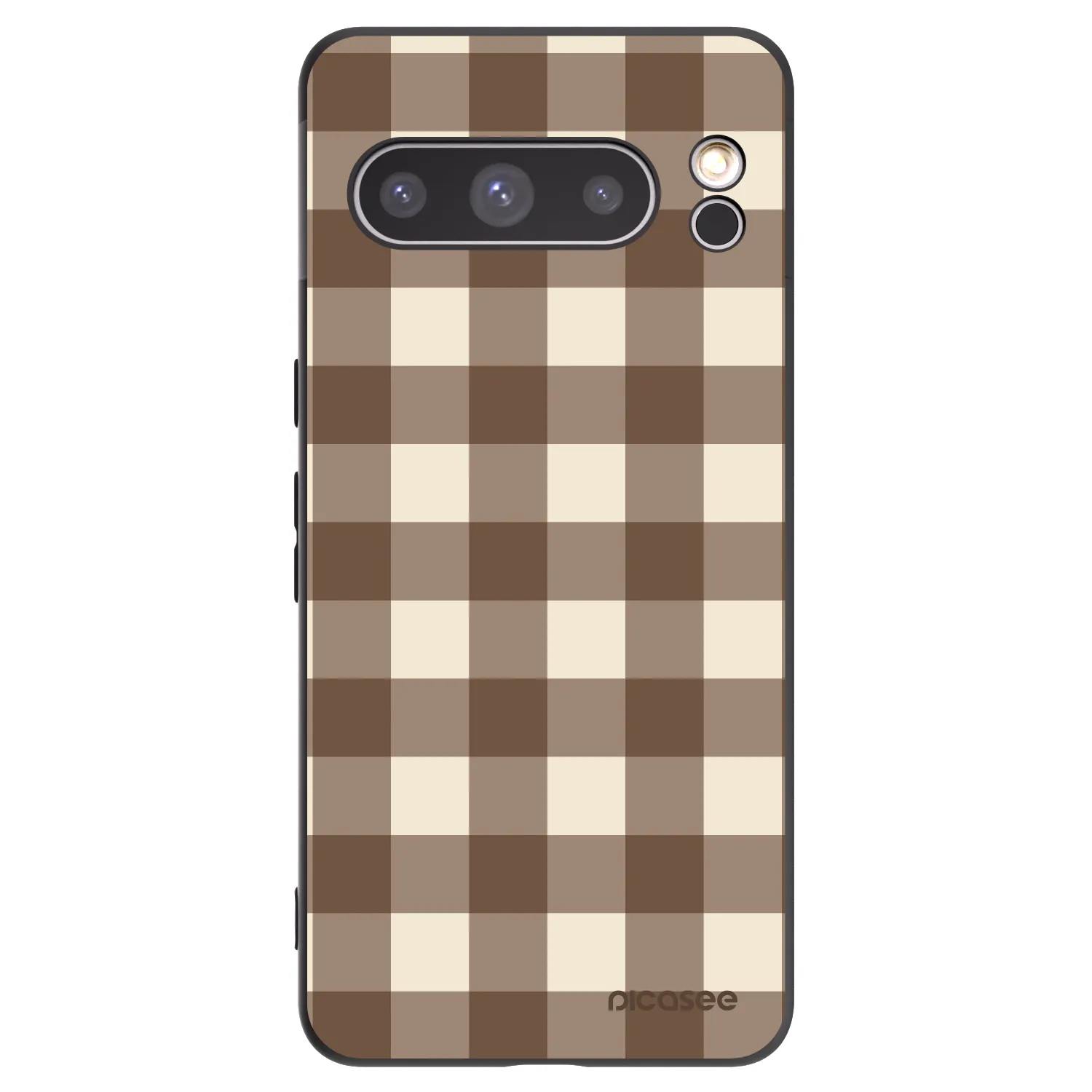 Picasee crna silikonska maskica za Google Pixel 8 Pro - Brown grid