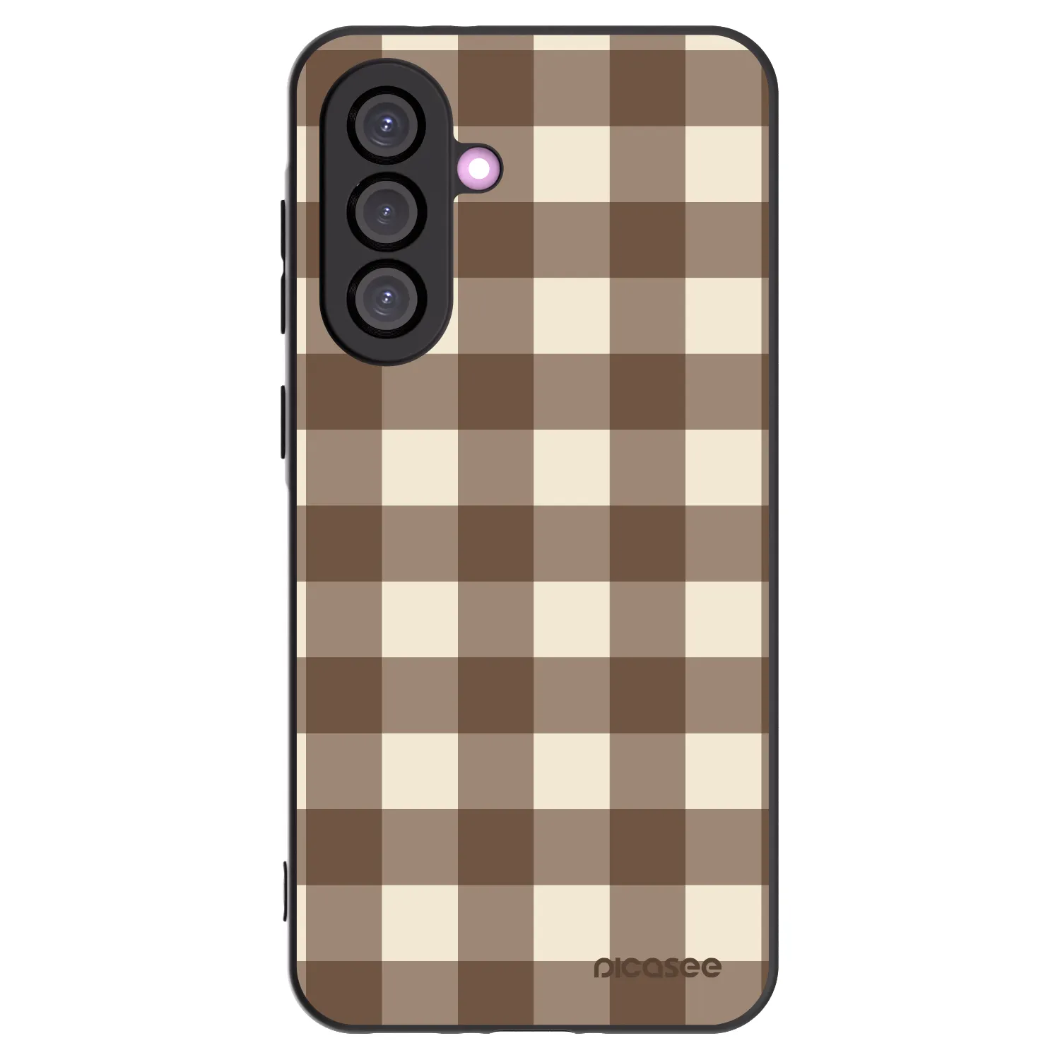 Picasee crna silikonska maskica za Samsung Galaxy A36 5G - Brown grid