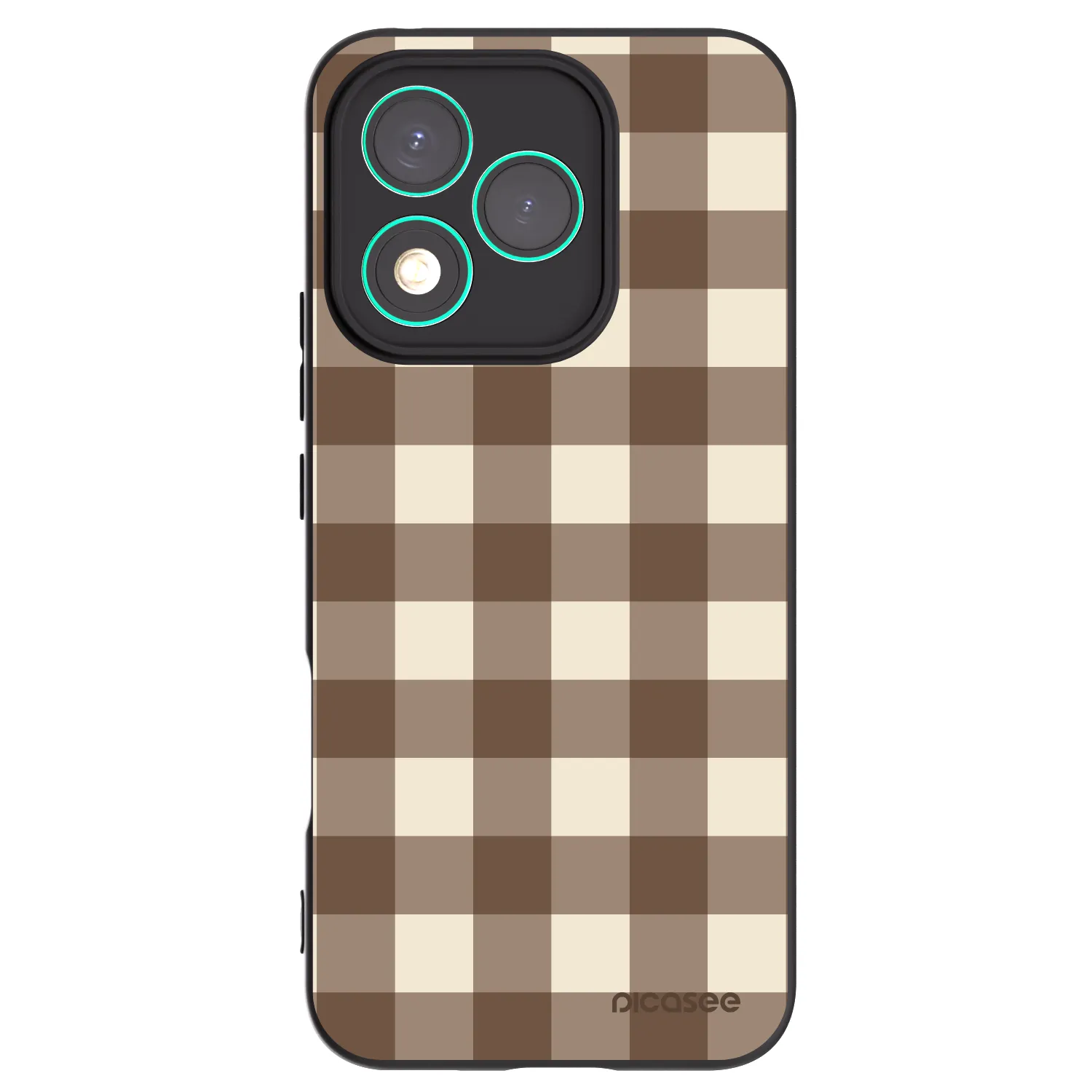 Picasee crna silikonska maskica za Honor 400 Lite 5G - Brown grid