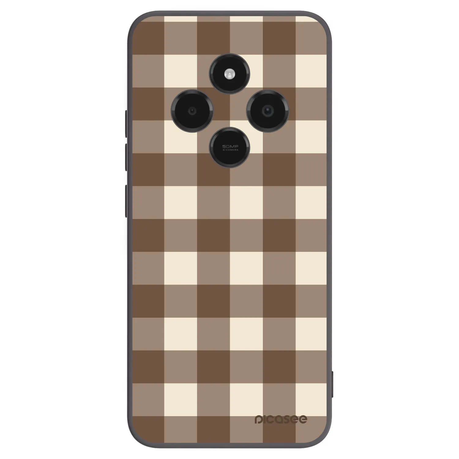 Picasee crna silikonska maskica za Xiaomi Poco C75 - Brown grid