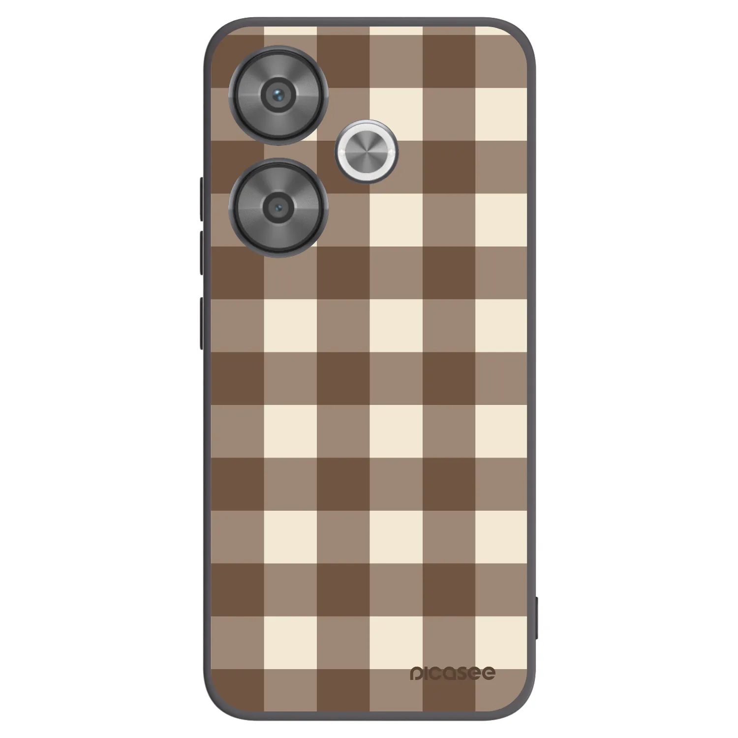 Picasee crna silikonska maskica za Xiaomi Poco F6 - Brown grid