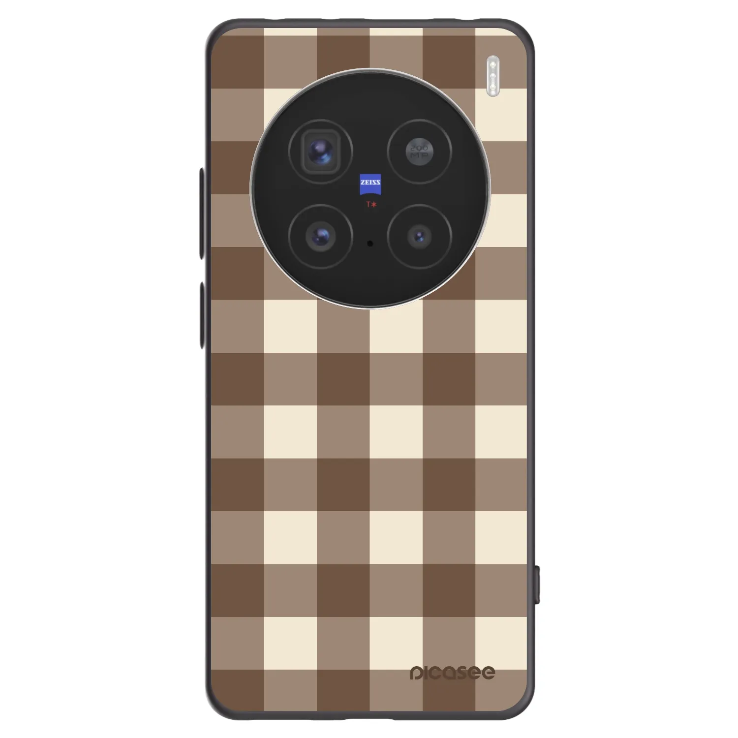 Picasee crna silikonska maskica za Vivo X200 Pro - Brown grid