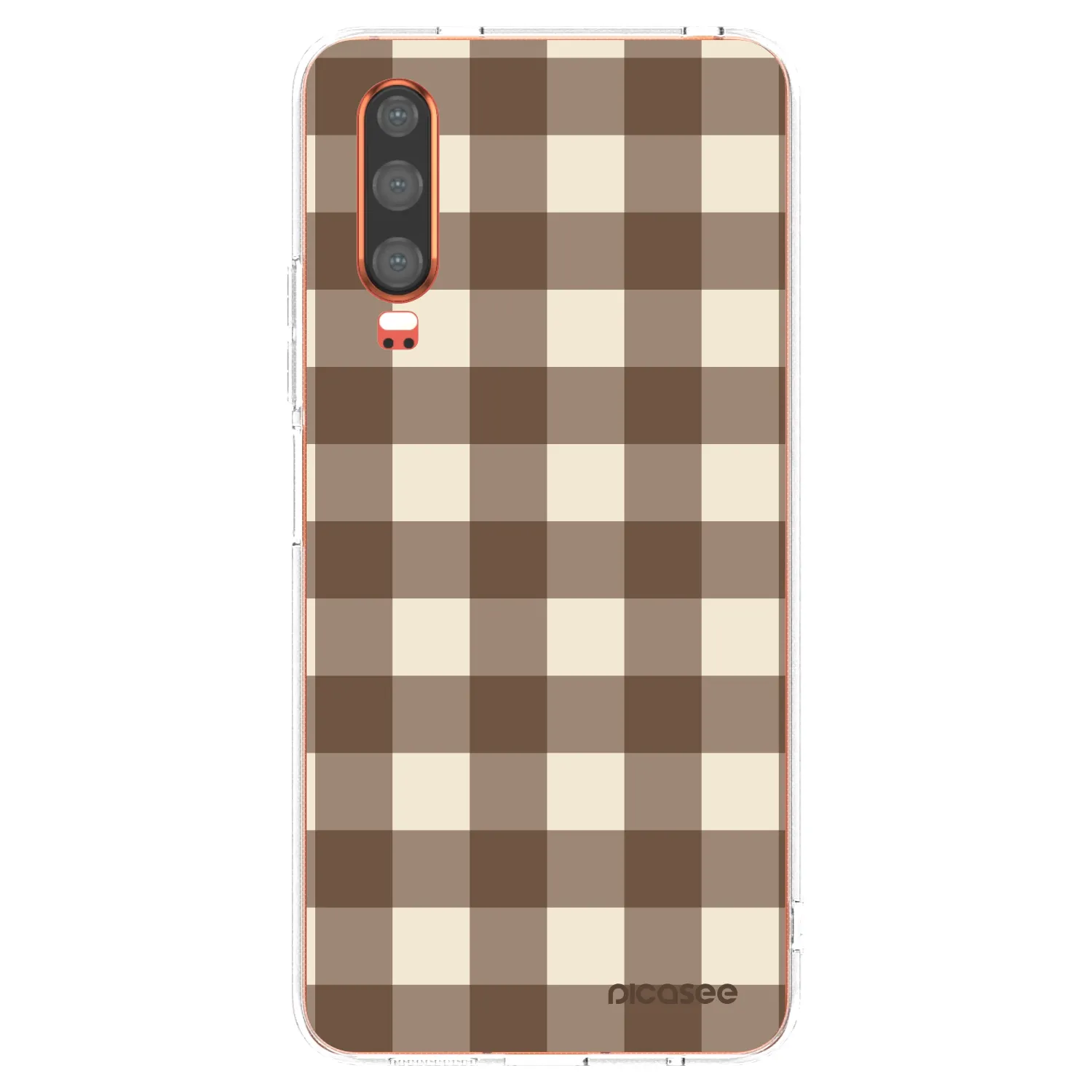 Picasee silikonska prozirna maskica za Huawei P30 - Brown grid