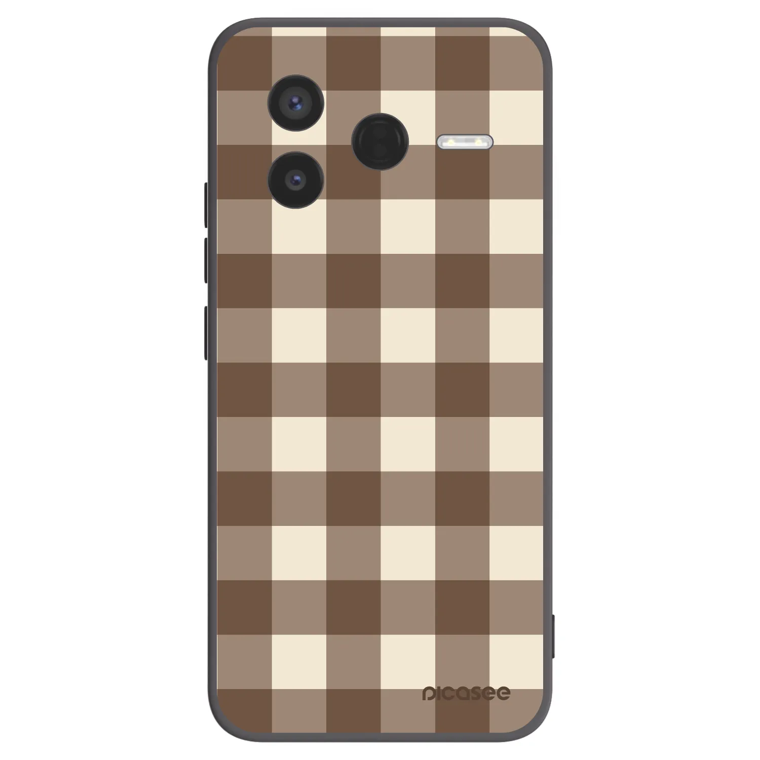 Picasee crna silikonska maskica za Xiaomi Poco F7 Pro 5G - Brown grid