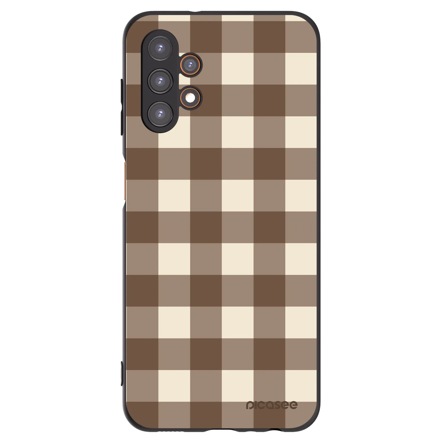 Picasee crna silikonska maskica za Samsung Galaxy A13 5G - Brown grid
