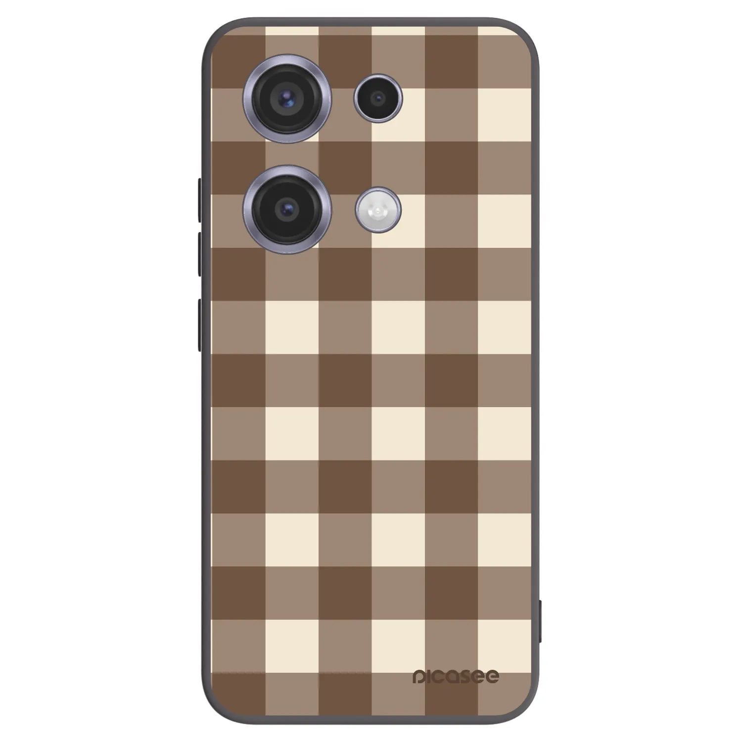Picasee crna silikonska maskica za Xiaomi Redmi Note 14S - Brown grid