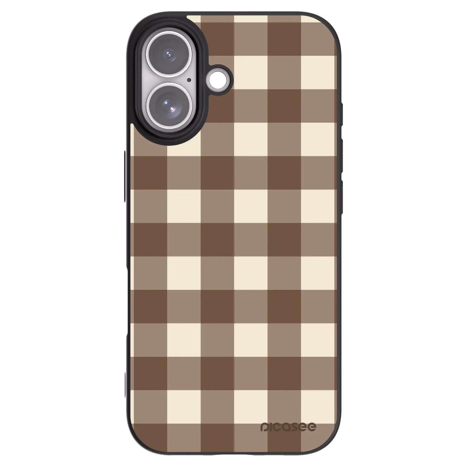 Picasee crna silikonska maskica za Apple iPhone 17 - Brown grid