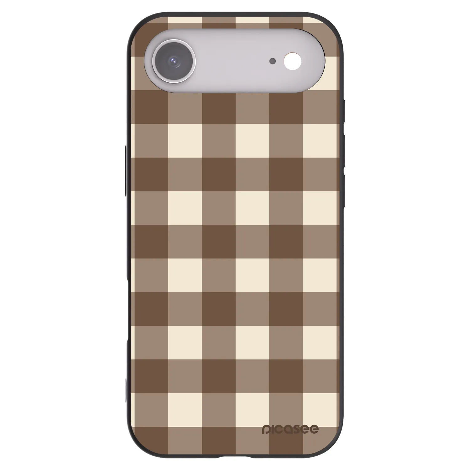 Picasee crna silikonska maskica za Apple iPhone Air - Brown grid