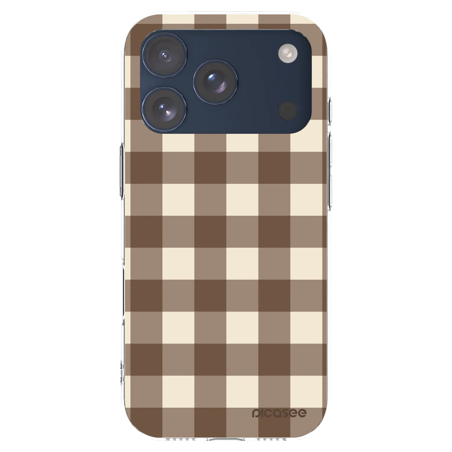 Picasee silikonska prozirna maskica za Apple iPhone 17 Pro - Brown grid