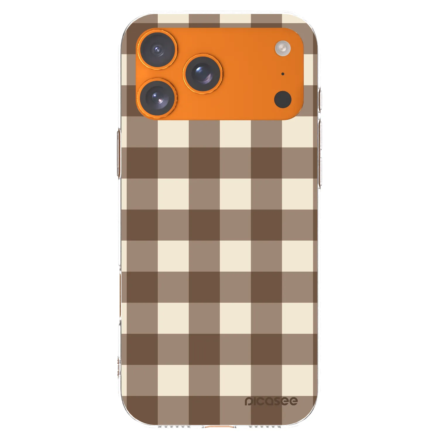 Picasee silikonska prozirna maskica za Apple iPhone 17 Pro Max - Brown grid