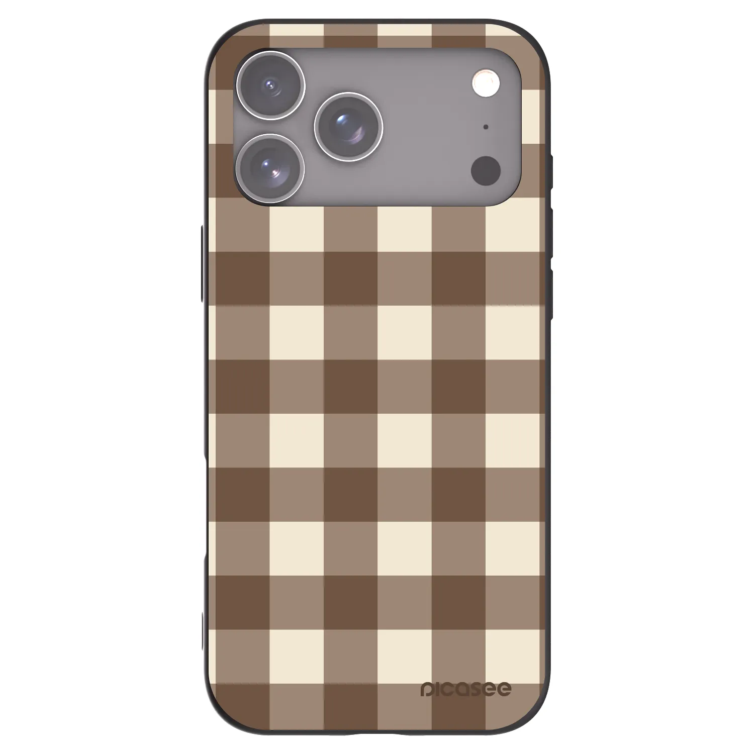 Picasee crna silikonska maskica za Apple iPhone 17 Pro Max - Brown grid