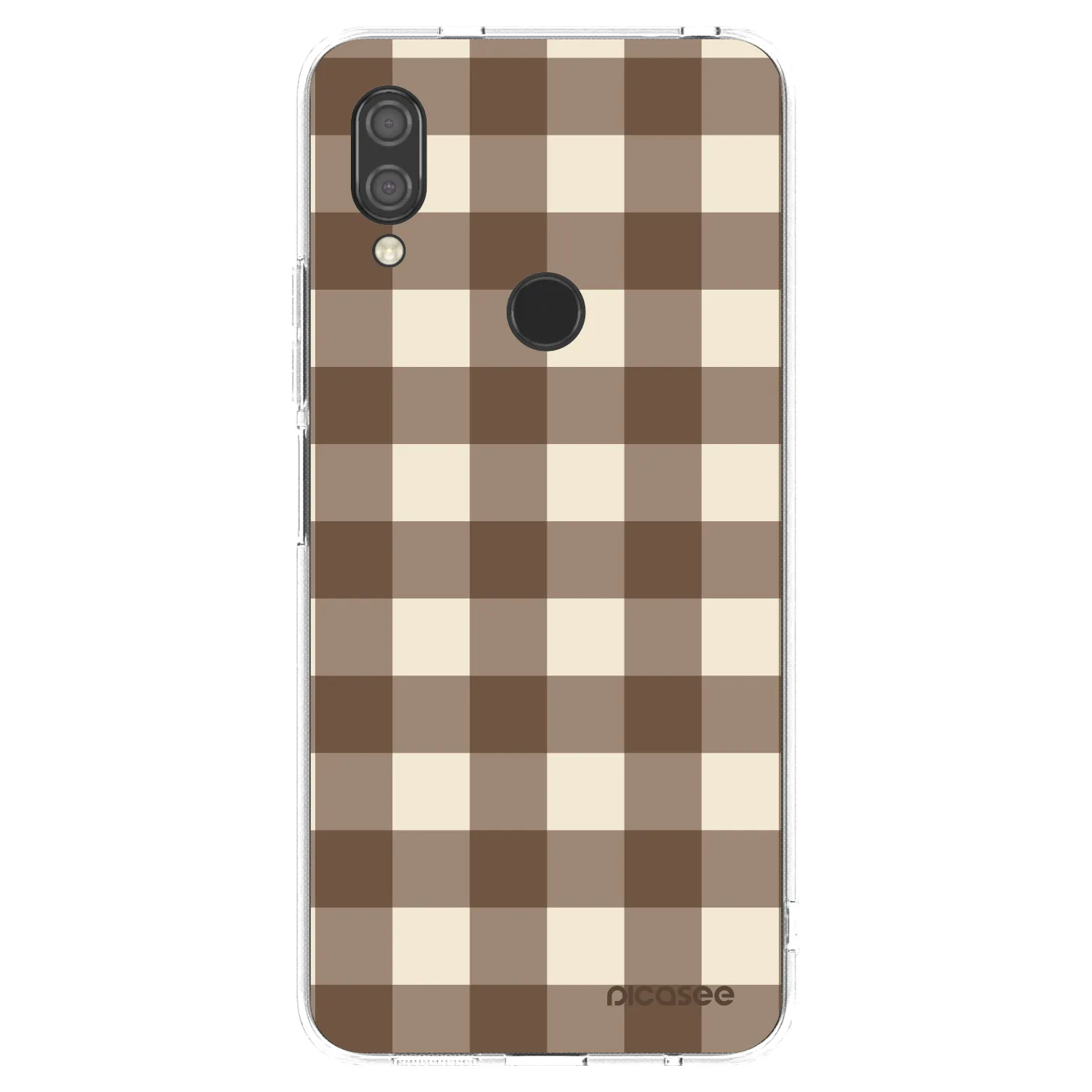 Picasee silikonska prozirna maskica za Xiaomi Redmi 7 - Brown grid