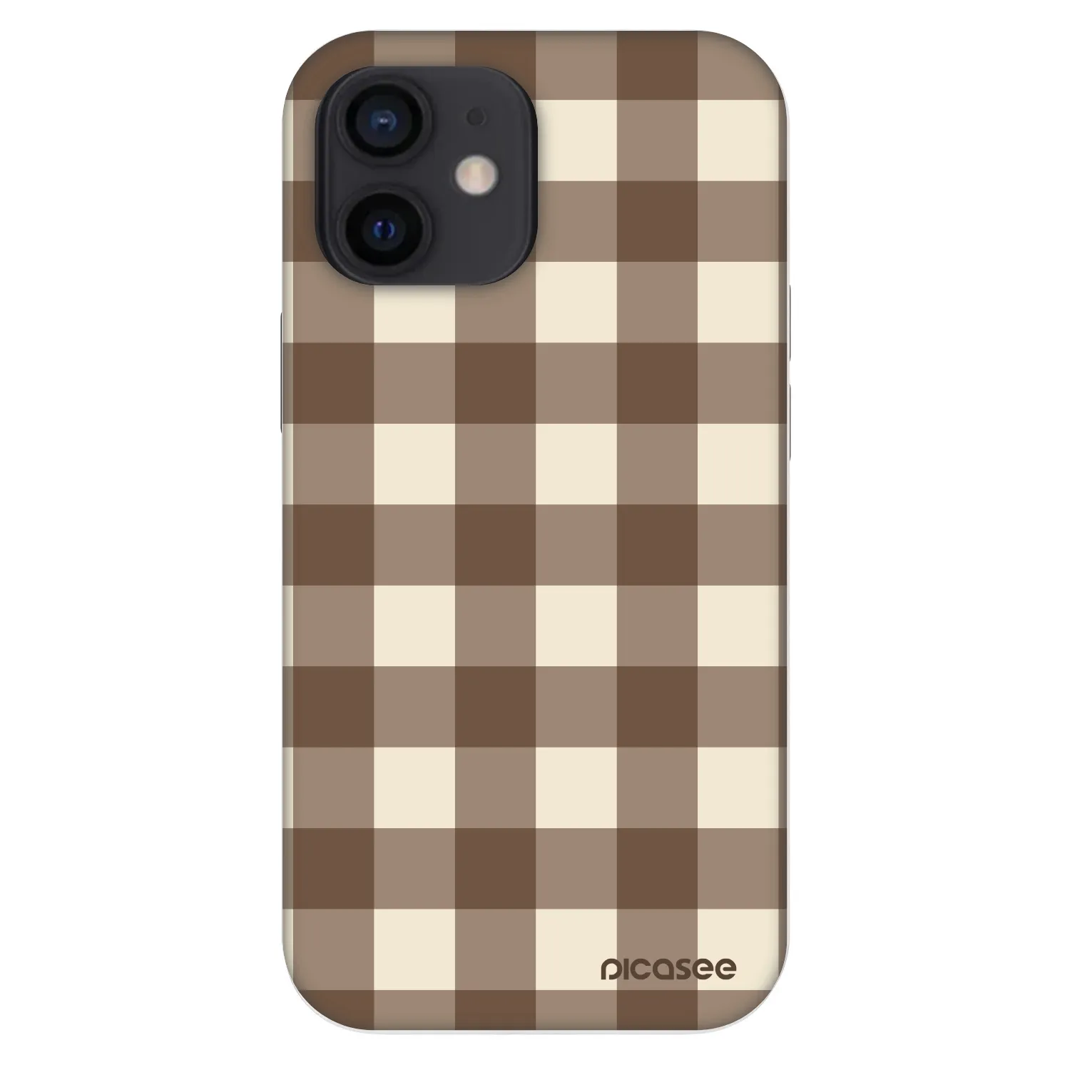 Picasee Fashion Case za Apple iPhone 12 mini - Brown grid