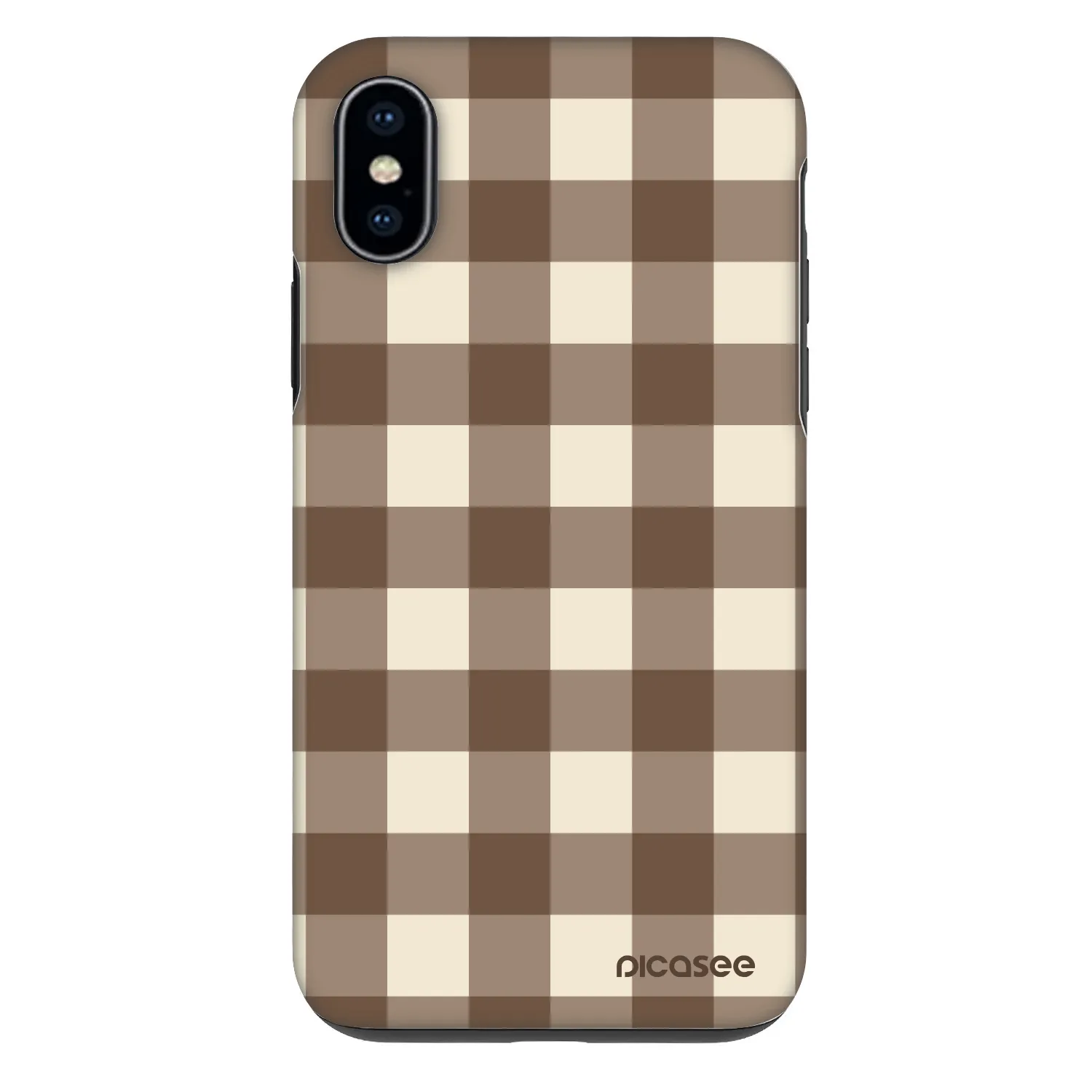 Picasee Fashion Case za Apple iPhone X/XS - Brown grid