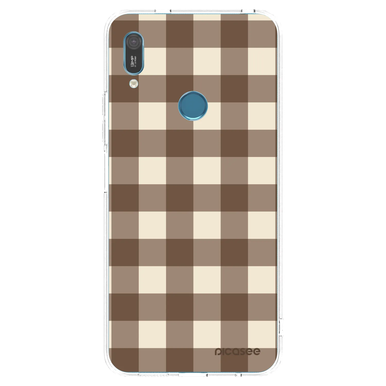 Picasee silikonska prozirna maskica za Huawei Y6 2019 - Brown grid
