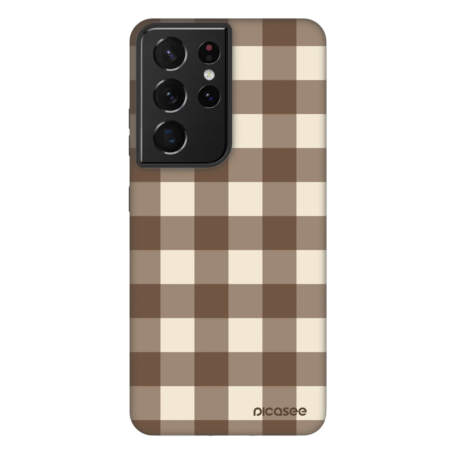 Picasee Fashion Case za Samsung Galaxy S21 Ultra 5G G998B - Brown grid