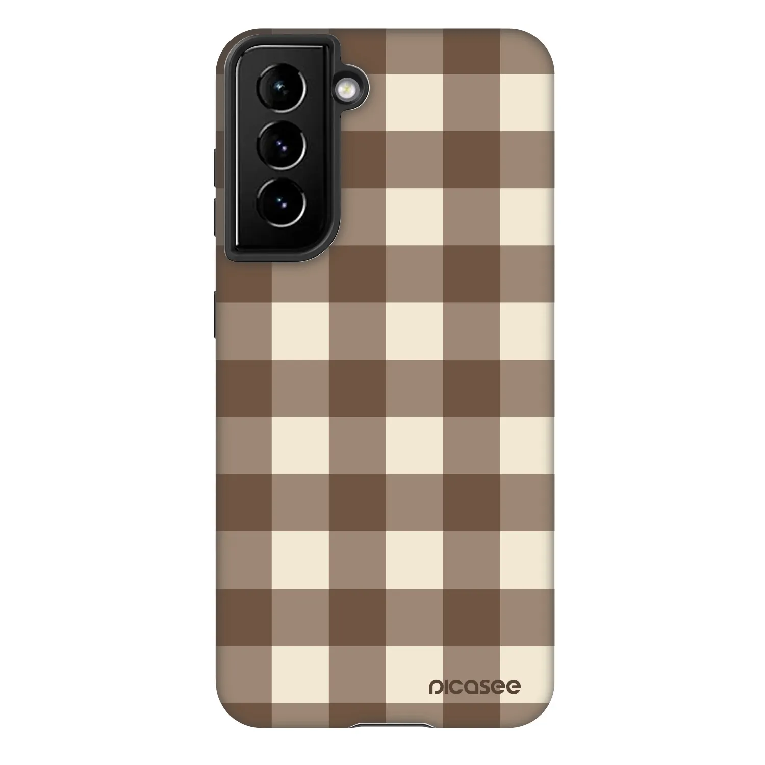 Picasee Fashion Case za Samsung Galaxy S21 5G G991B - Brown grid