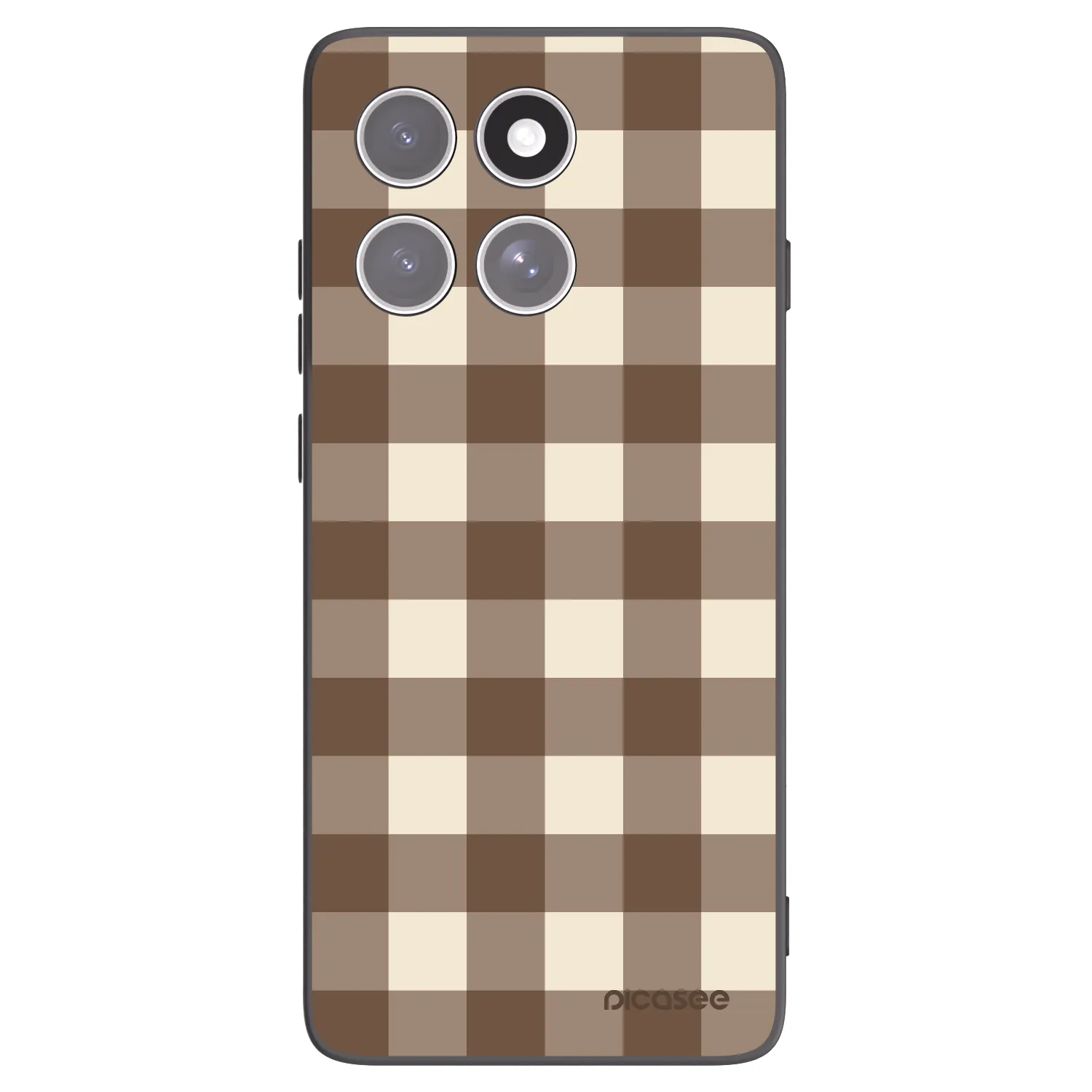 Picasee crna silikonska maskica za Motorola Edge 60 Pro - Brown grid