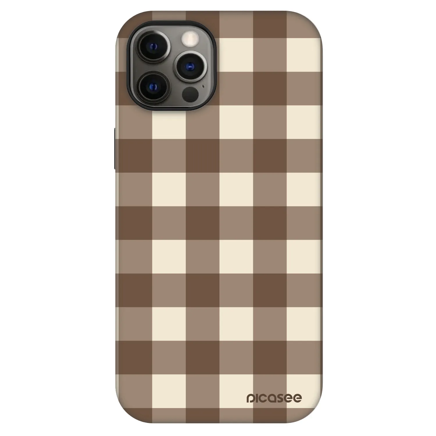 Picasee Fashion Case MagSafe za Apple iPhone 12 - Brown grid