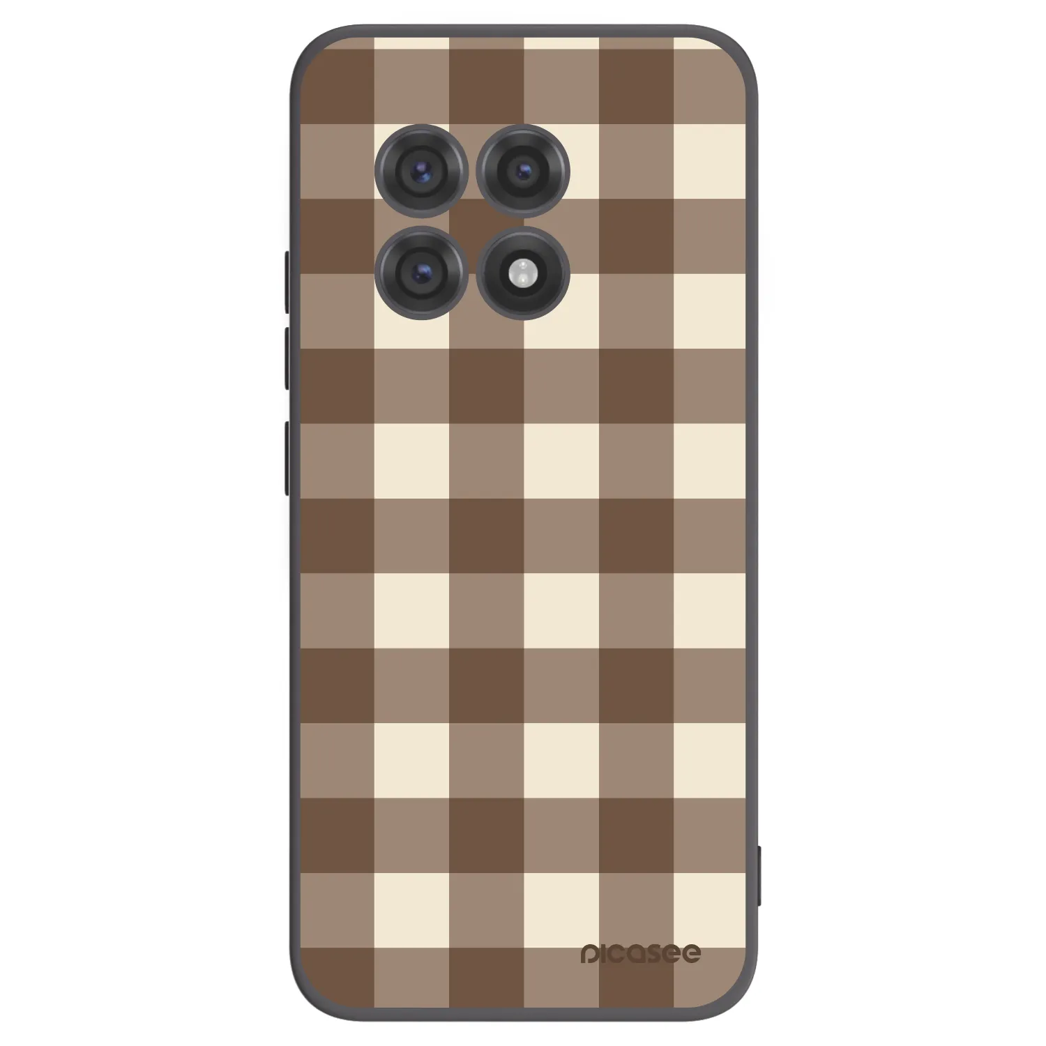 Picasee crna silikonska maskica za OnePlus 13R 5G - Brown grid