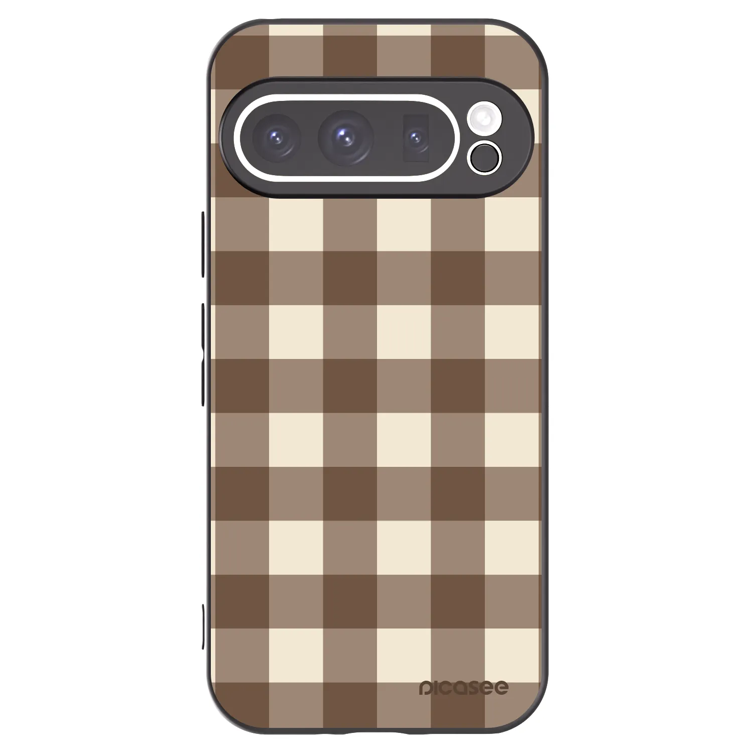 Picasee crna silikonska maskica za Google Pixel 9 Pro XL - Brown grid