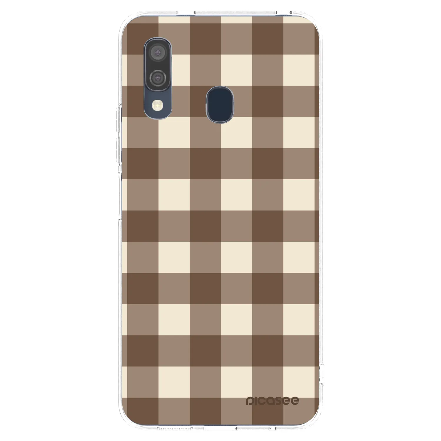 Picasee silikonska prozirna maskica za Samsung Galaxy A40 A405F - Brown grid