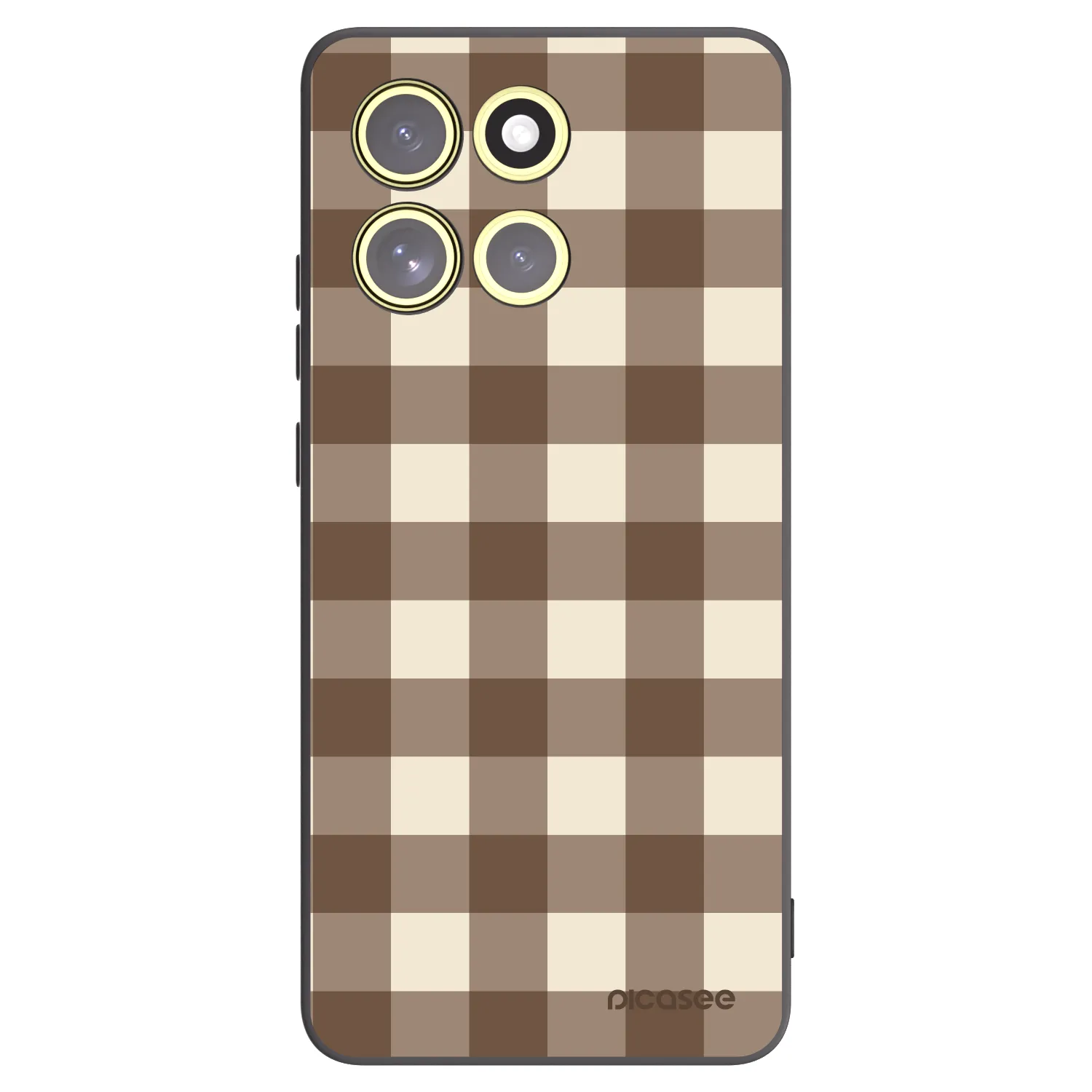 Picasee crna silikonska maskica za Motorola Moto G86 5G - Brown grid