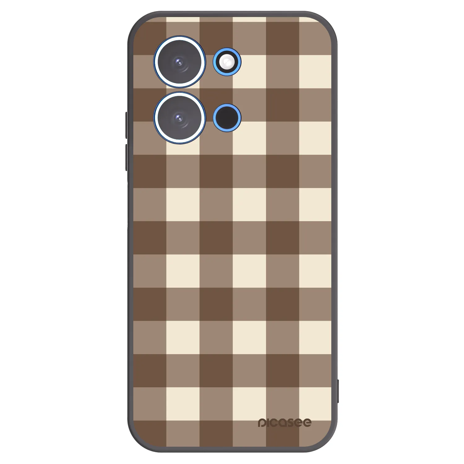 Picasee crna silikonska maskica za Xiaomi Redmi 15C 4G - Brown grid