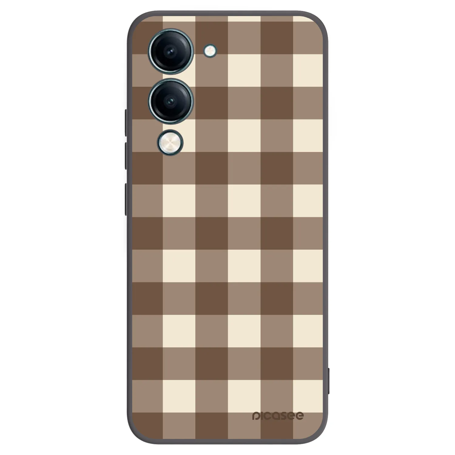 Picasee crna silikonska maskica za Vivo Y29s 5G - Brown grid