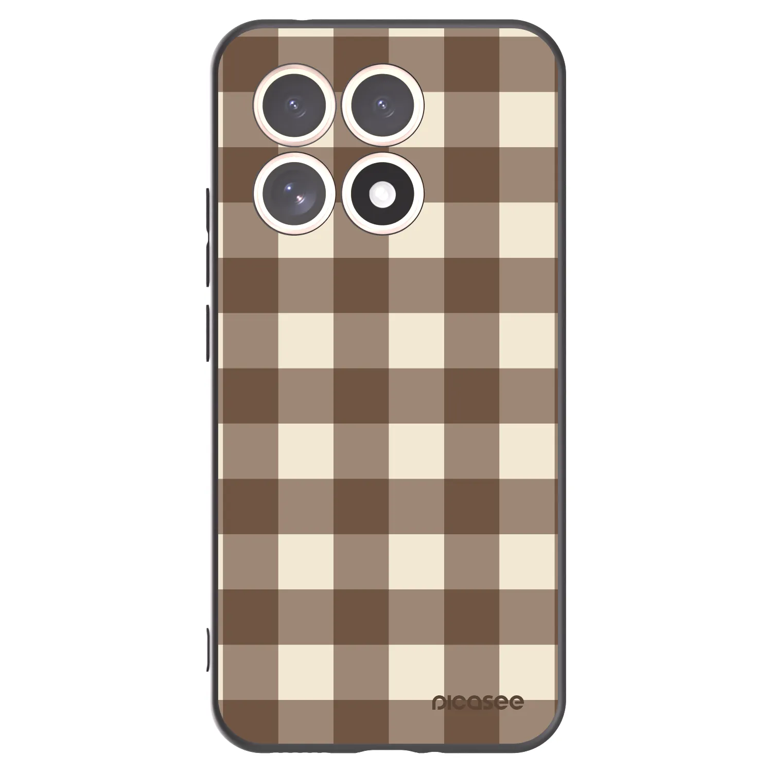 Picasee crna silikonska maskica za Xiaomi 15T - Brown grid