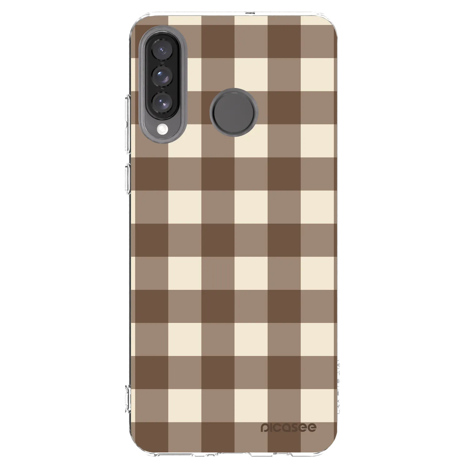 Picasee silikonska prozirna maskica za Huawei P30 Lite - Brown grid