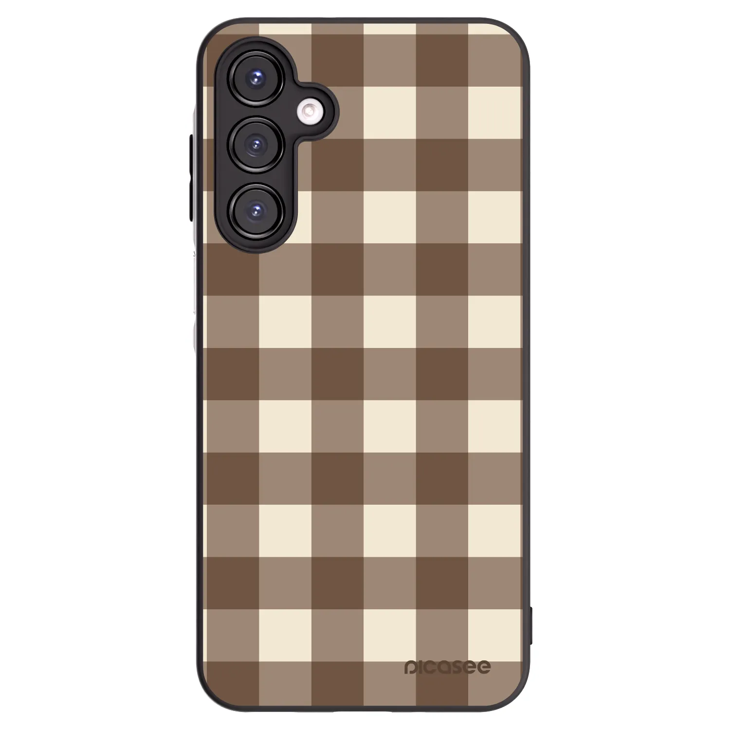 Picasee crna silikonska maskica za Samsung Galaxy A16 4G - Brown grid