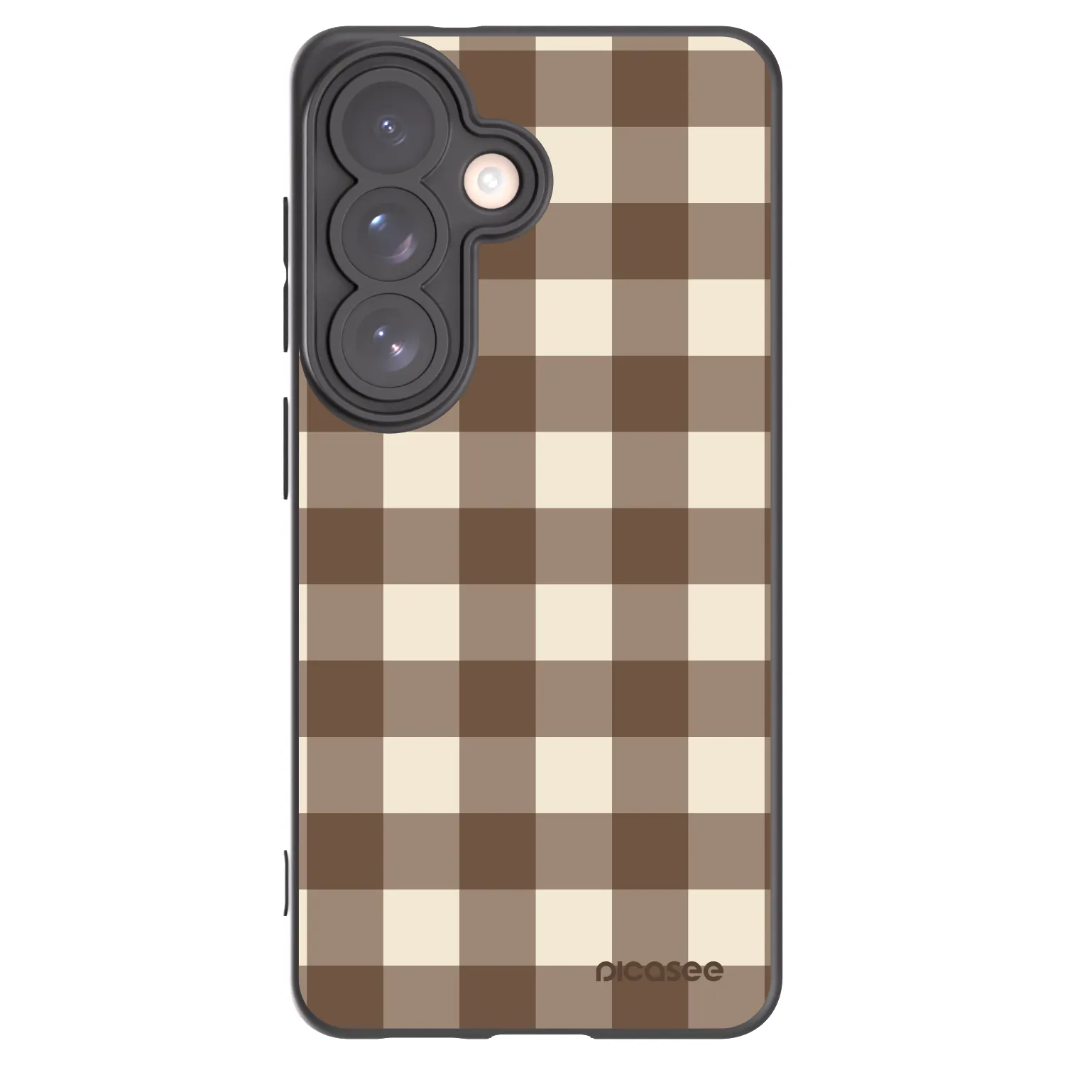 Picasee crna silikonska maskica za Samsung Galaxy S26 - Brown grid