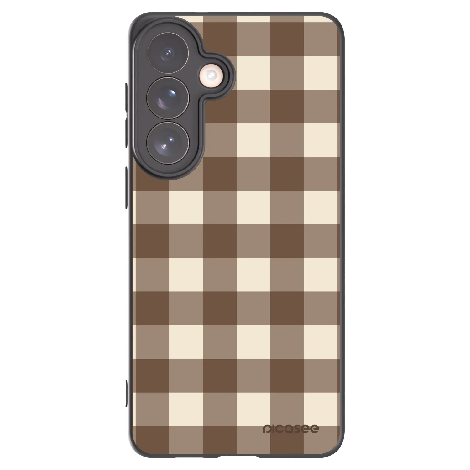 Picasee crna silikonska maskica za Samsung Galaxy S26+ - Brown grid