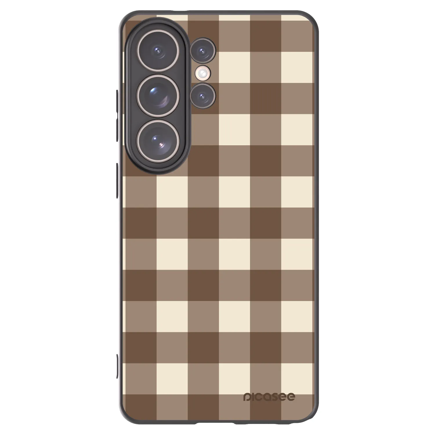 Picasee crna silikonska maskica za Samsung Galaxy S26 Ultra - Brown grid