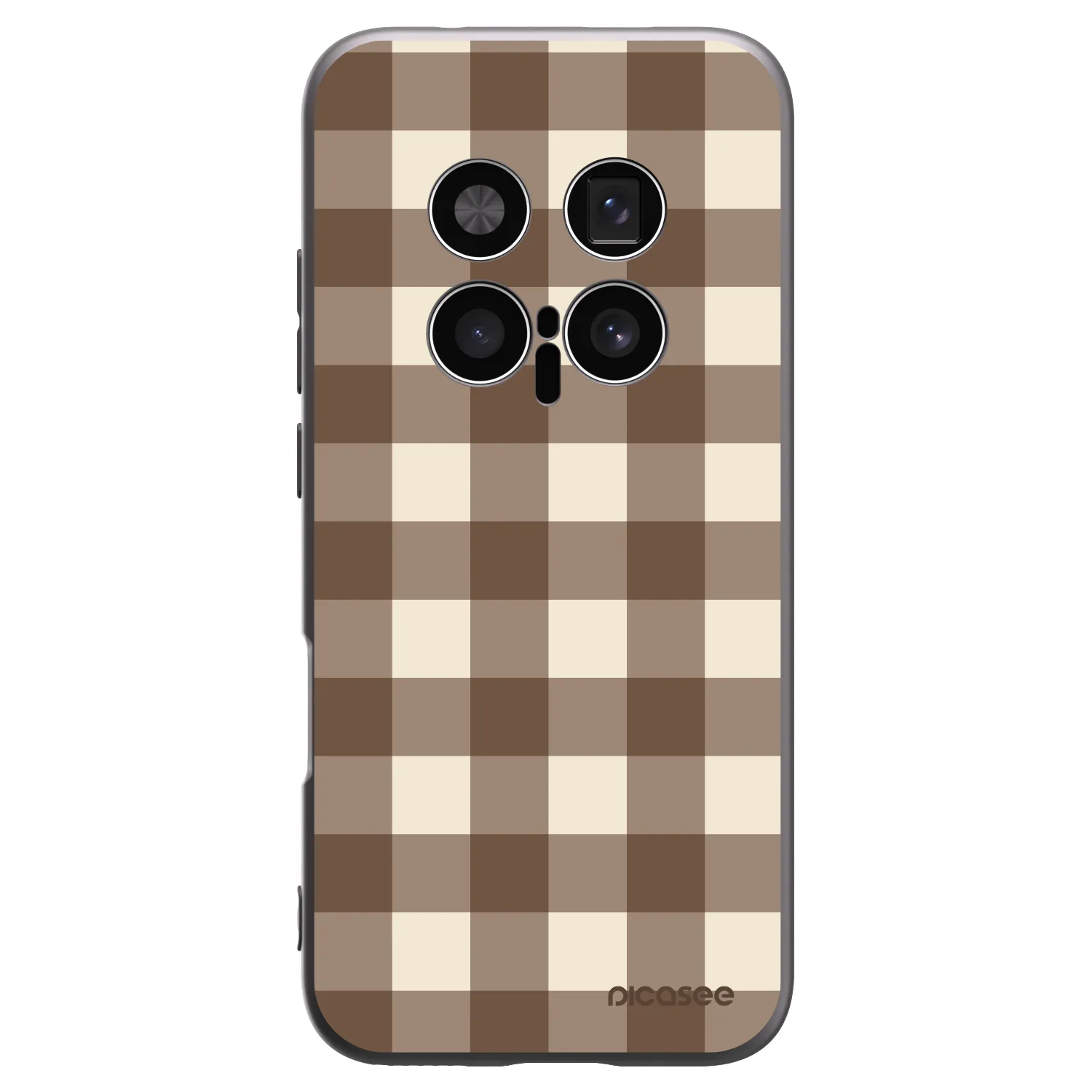 Picasee crna silikonska maskica za Honor Magic8 Pro 5G - Brown grid